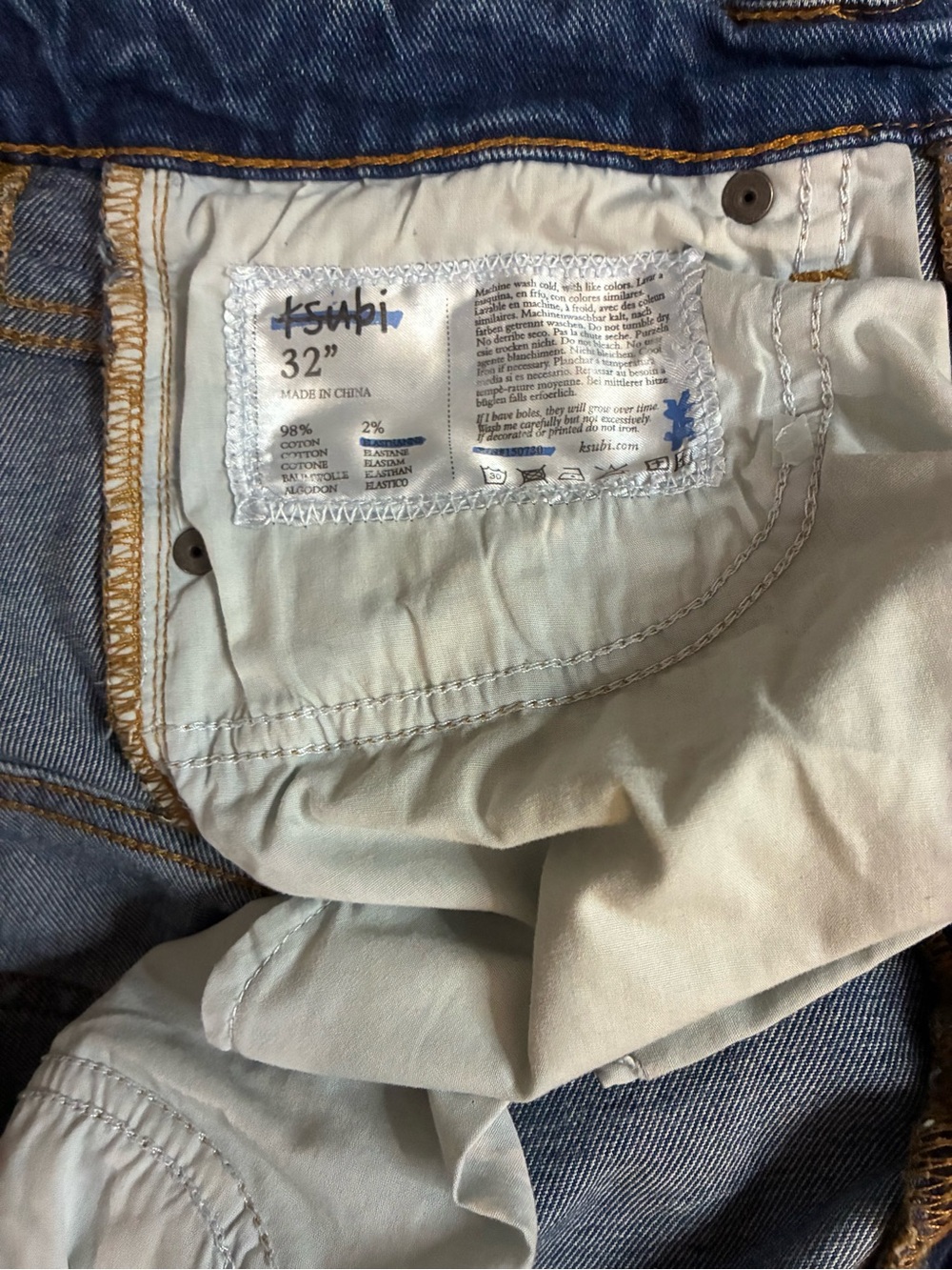 Ksubi Chitch Tapered Fit Jeans in Pure Dynamite Blue Grunge Hypebeast - Picture 3 of 8